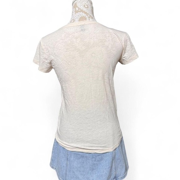 J.Crew Ivory Cotton Embroidered Reindeer Holiday T Shirt Women's Small Festive - Picture 5 of 7